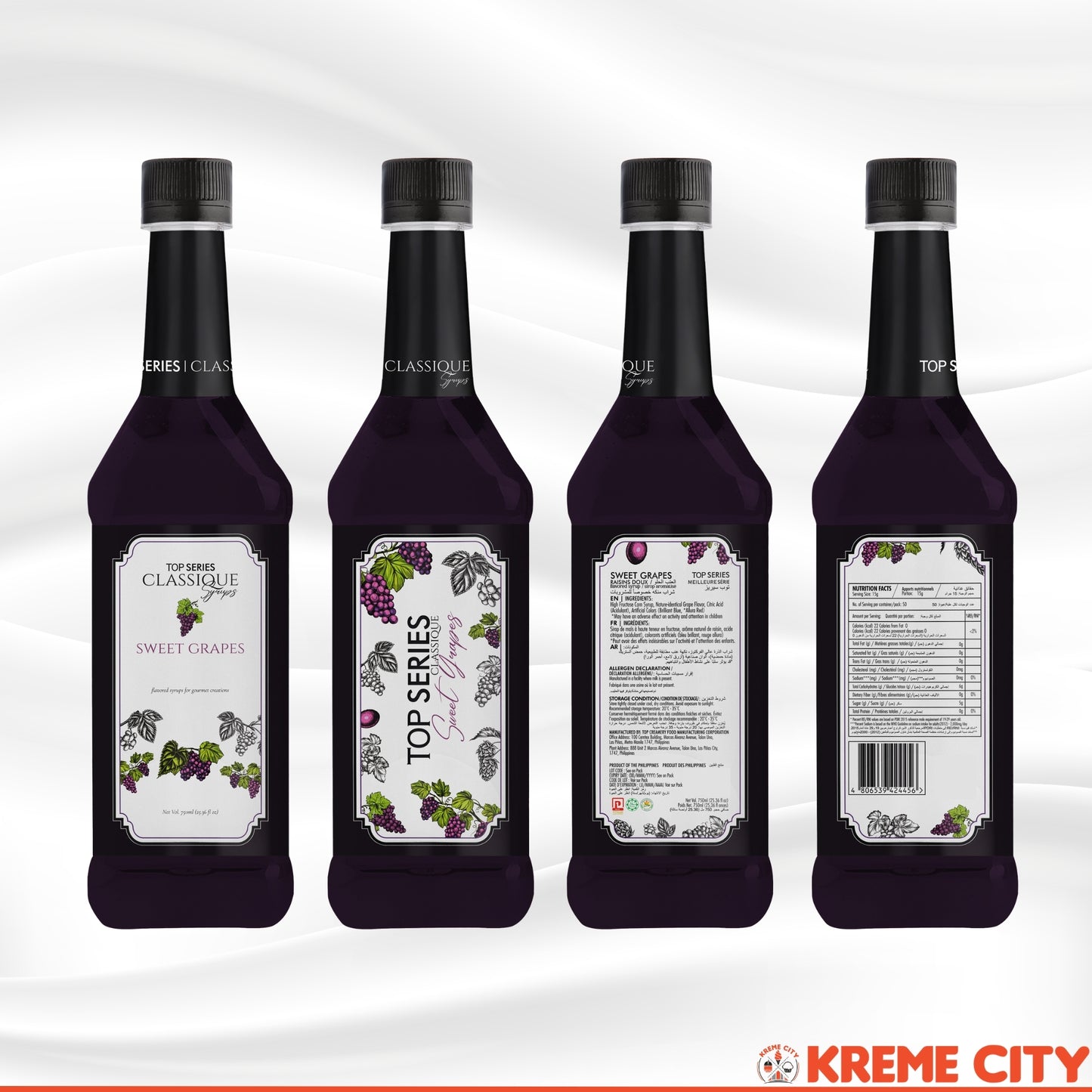 TOP Creamery TOP Series Classique Sweet Grapes Syrup 750ml