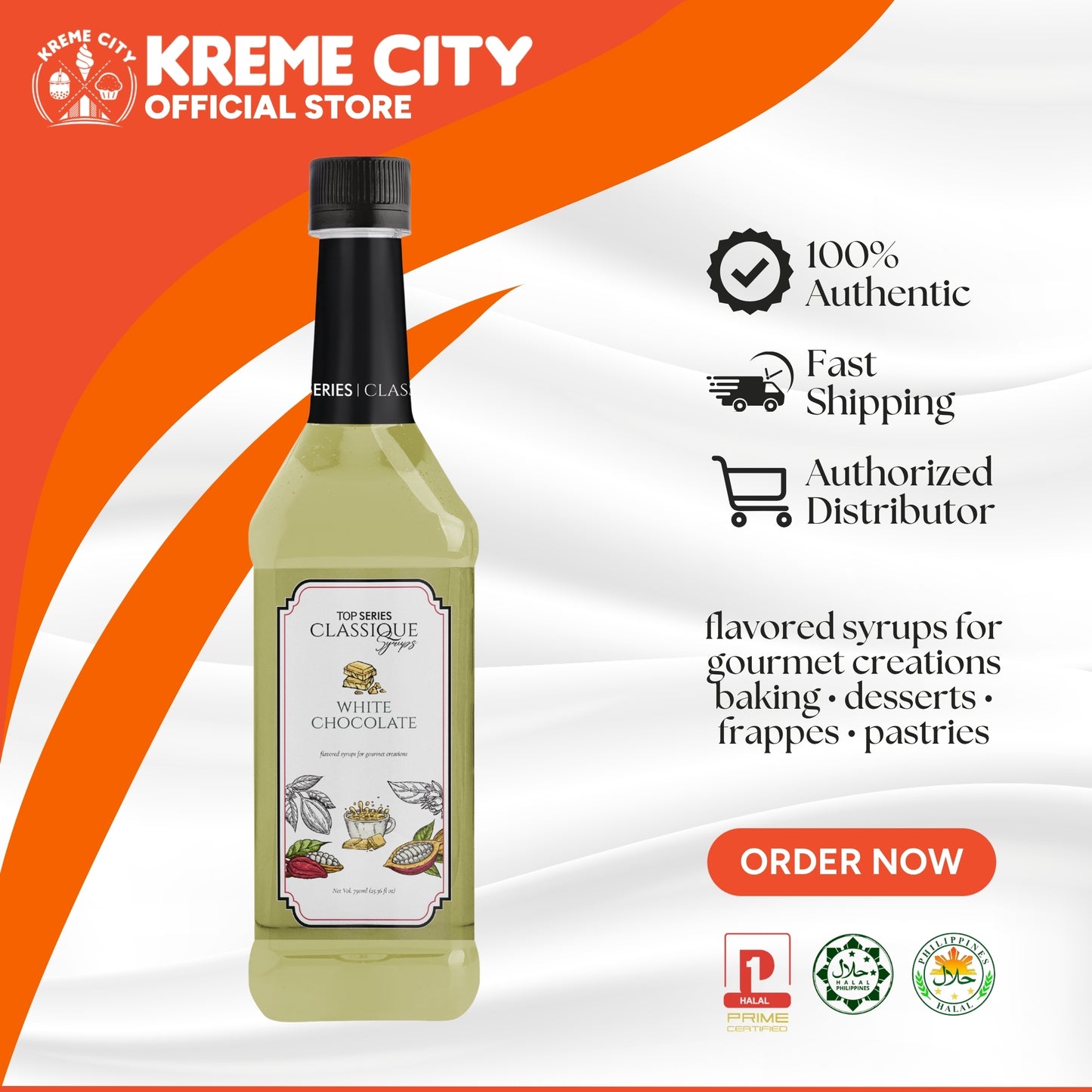 TOP Creamery TOP Series Classique White Chocolate Syrup 750ml