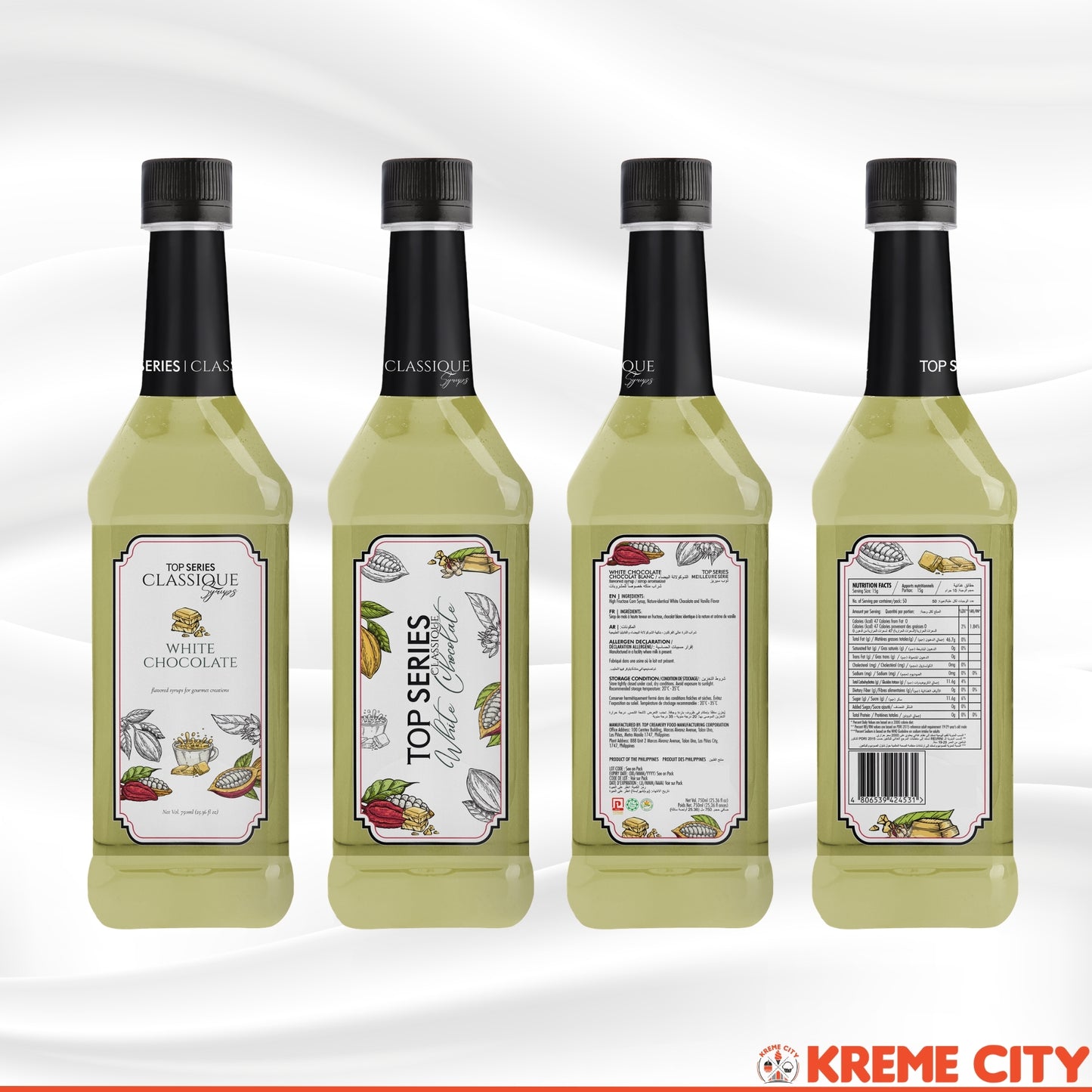 TOP Creamery TOP Series Classique White Chocolate Syrup 750ml