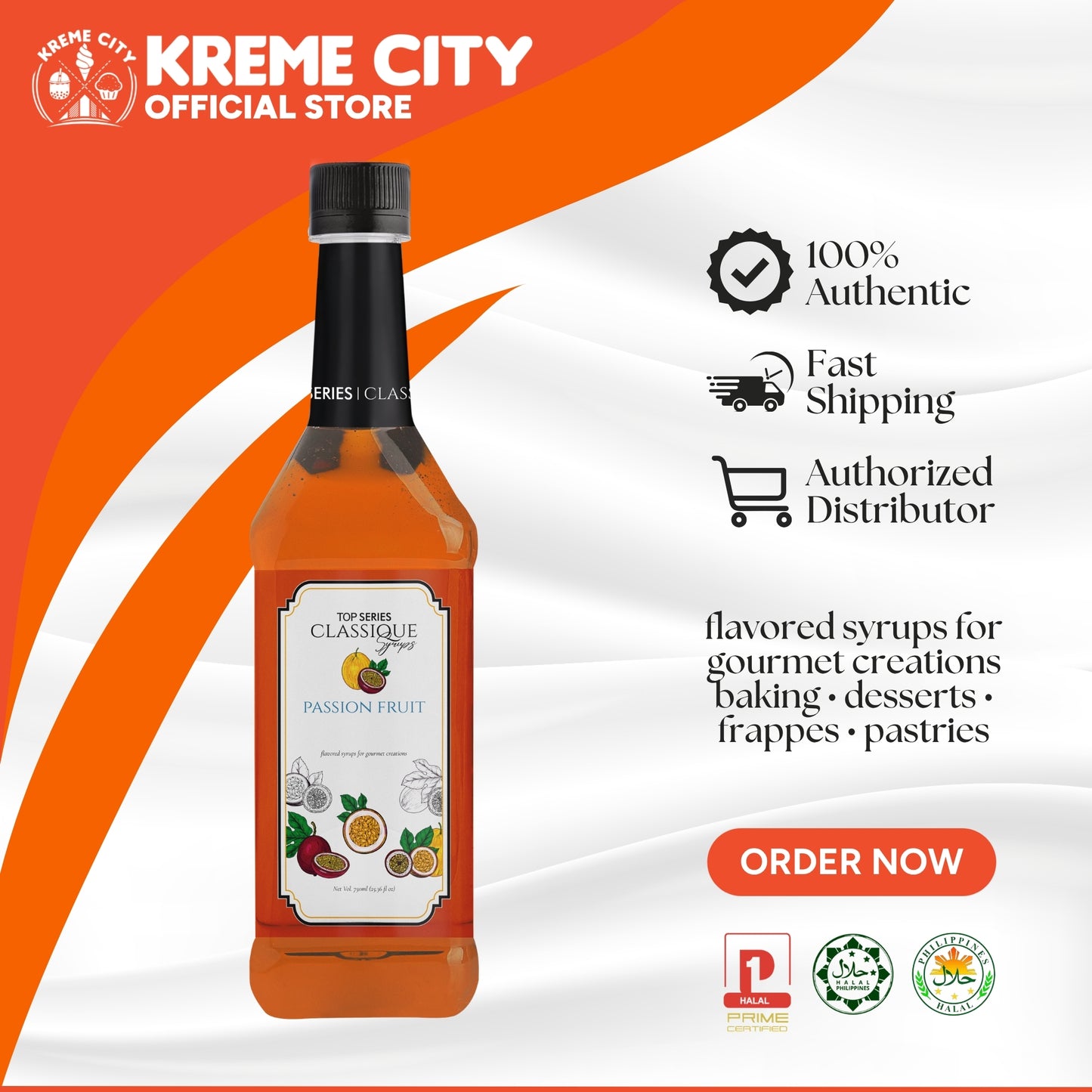 TOP Creamery TOP Series Classique Passion Fruit Syrup 750ml