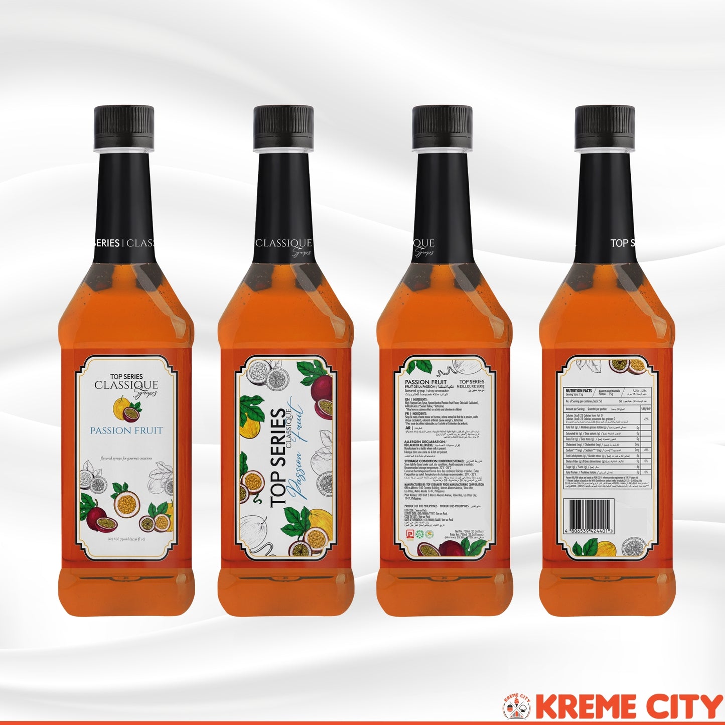 TOP Creamery TOP Series Classique Passion Fruit Syrup 750ml