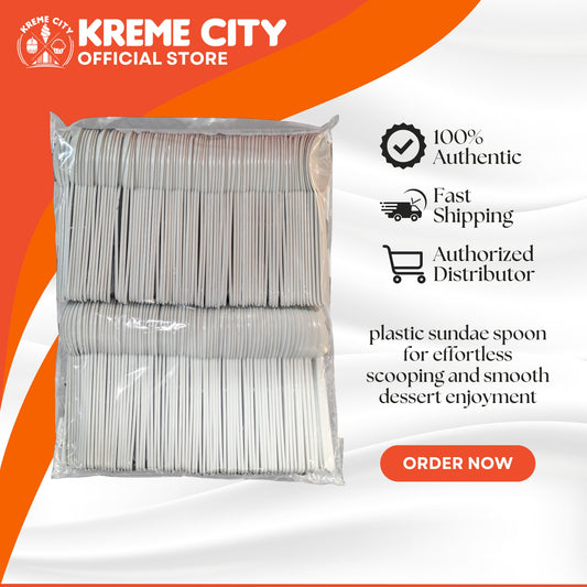 Kreme City Plastic Sundae Spoon White