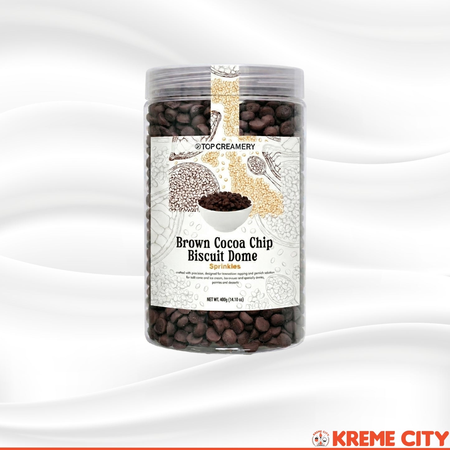 TOP Creamery Brown Cocoa Chip Biscuit Dome Sprinkles 400g
