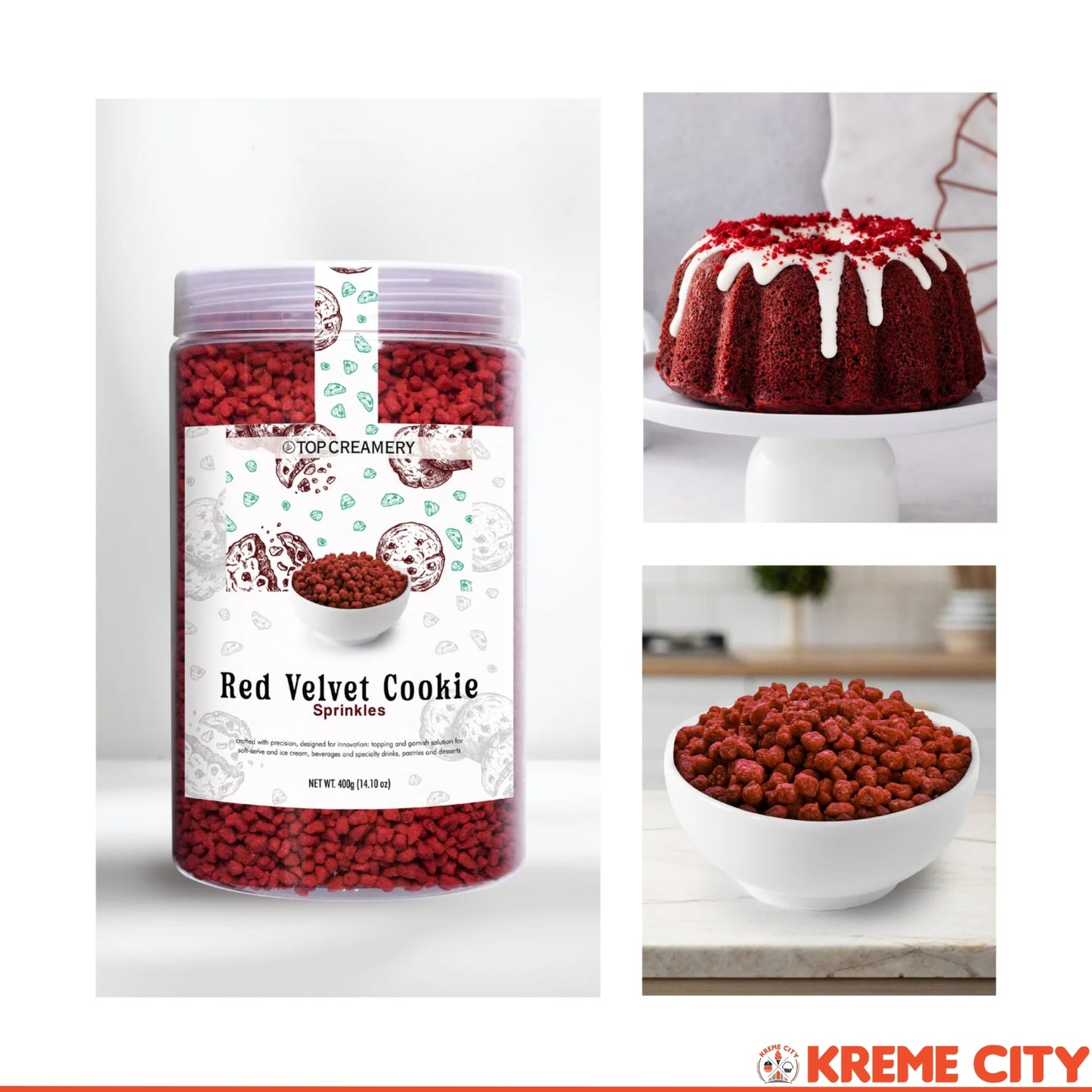TOP Creamery Red Velvet Cookie Sprinkles 400g