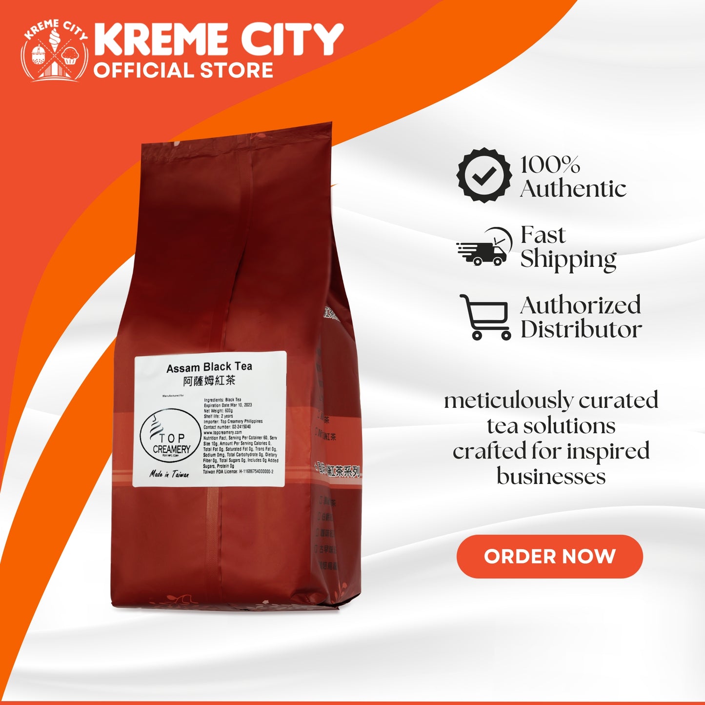 TOP Creamery Assam Black Tea Loose Leaves 600g