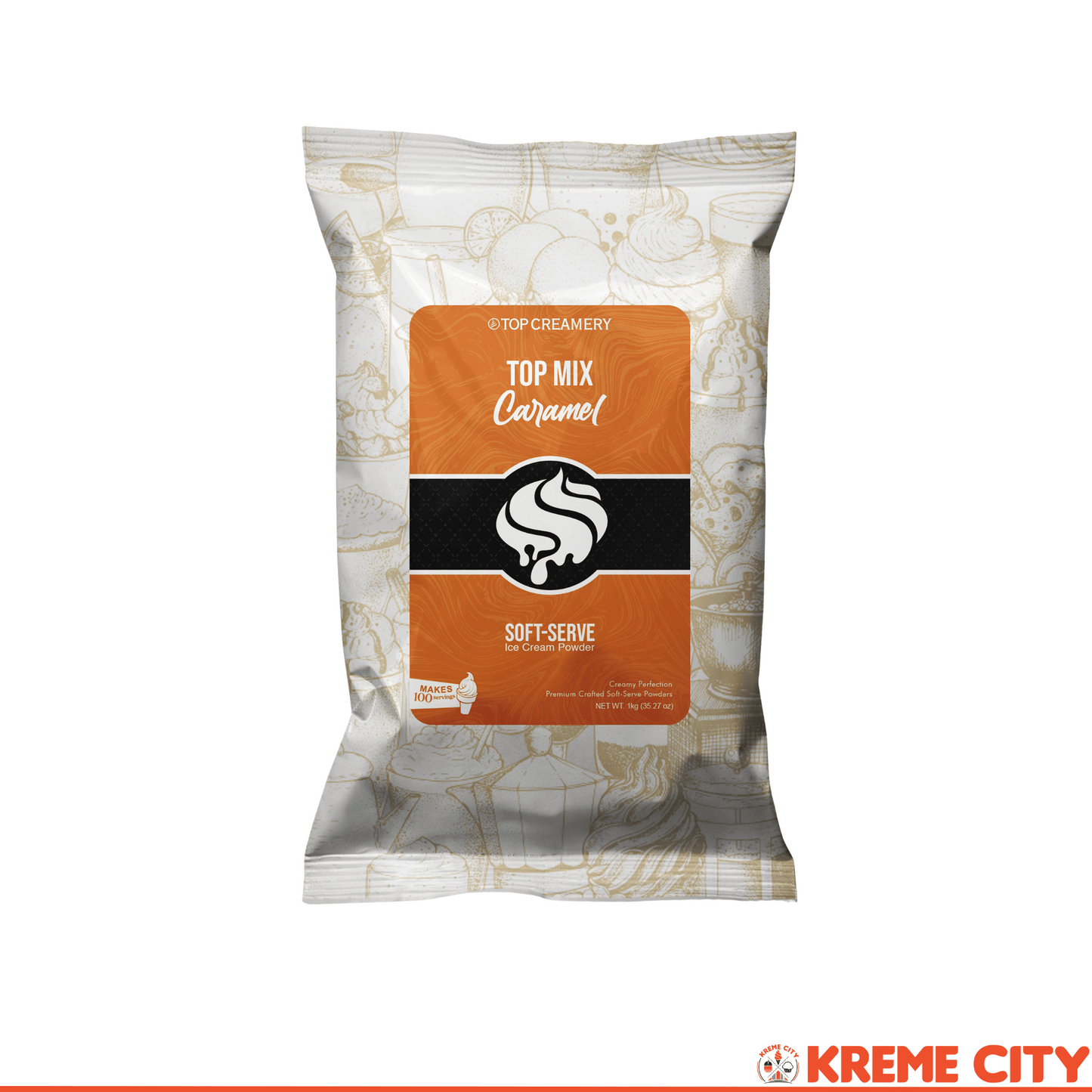TOP Creamery Topmix Caramel Soft Serve Ice Cream Powder 1kg