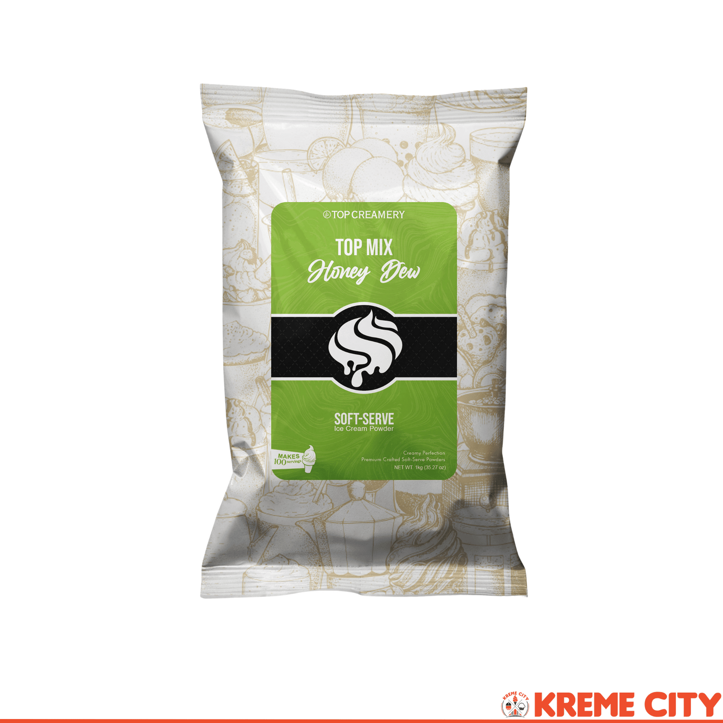 TOP Creamery Topmix Honey Dew Soft Serve Ice Cream Powder 1kg
