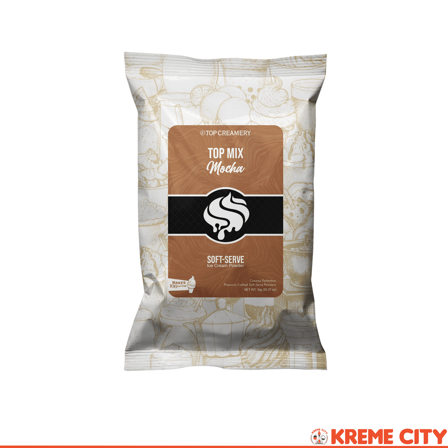 TOP Creamery Topmix Mocha Soft Serve Ice Cream Powder 1kg