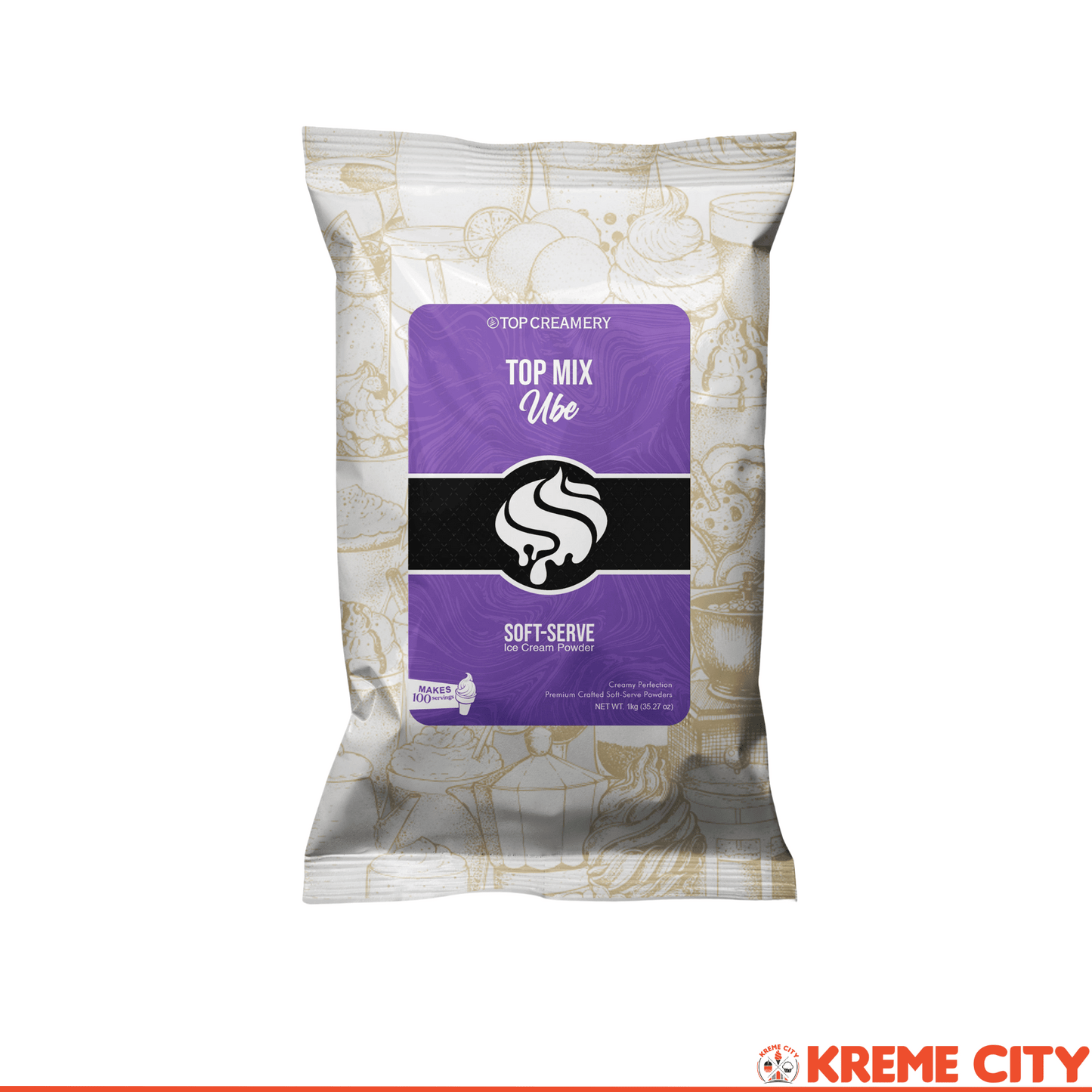 TOP Creamery Topmix Ube Soft Serve Ice Cream Powder 1kg