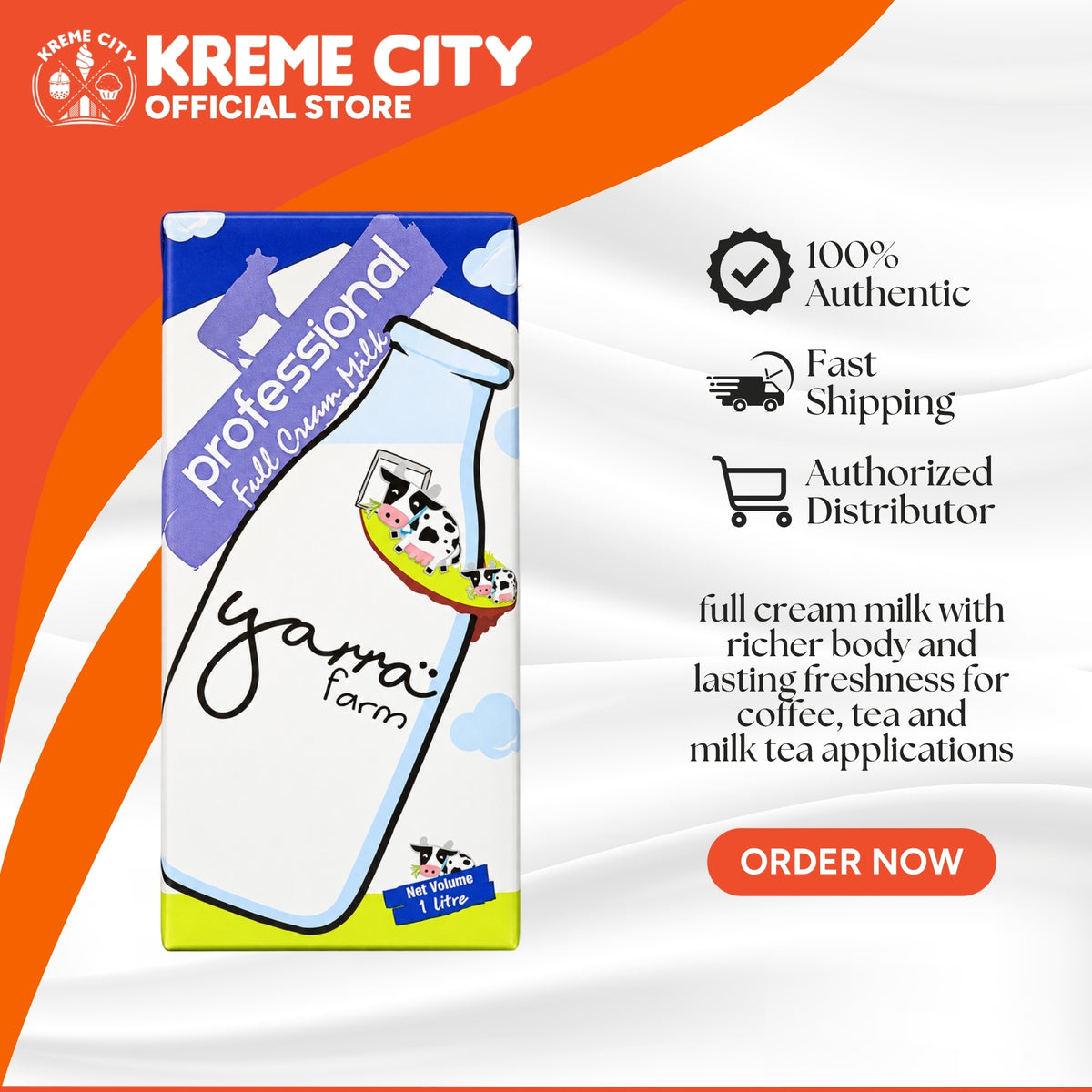 Yarra Farm Professional Full Cream Milk UHT 1L