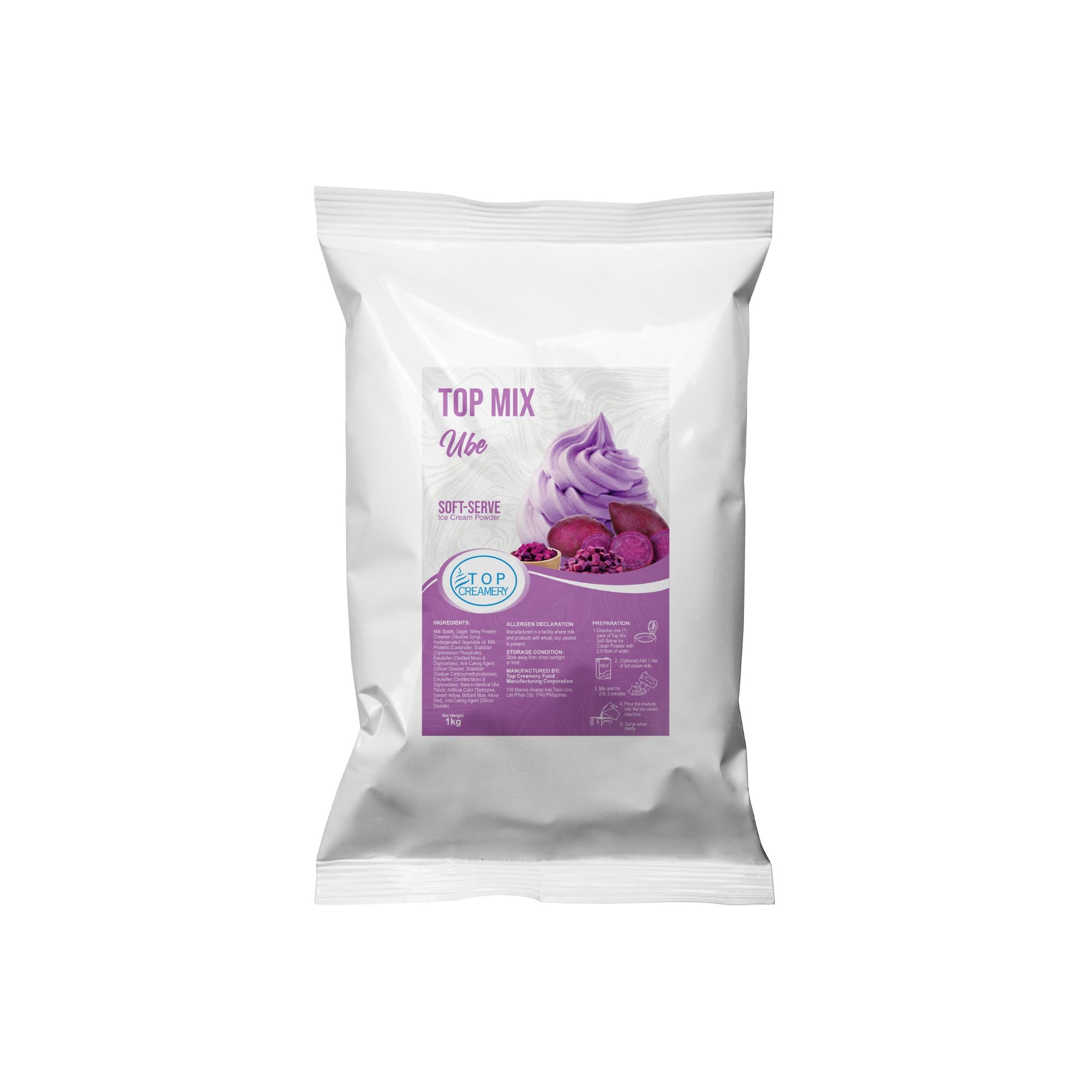 TOP Creamery Topmix Ube Soft Serve Ice Cream Powder Premix 1kg - Kreme City Supplies